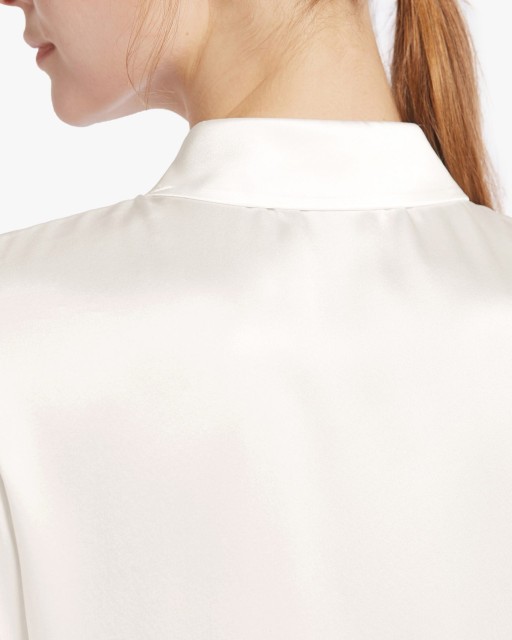 Basic Concealed Placket Silk Shirt