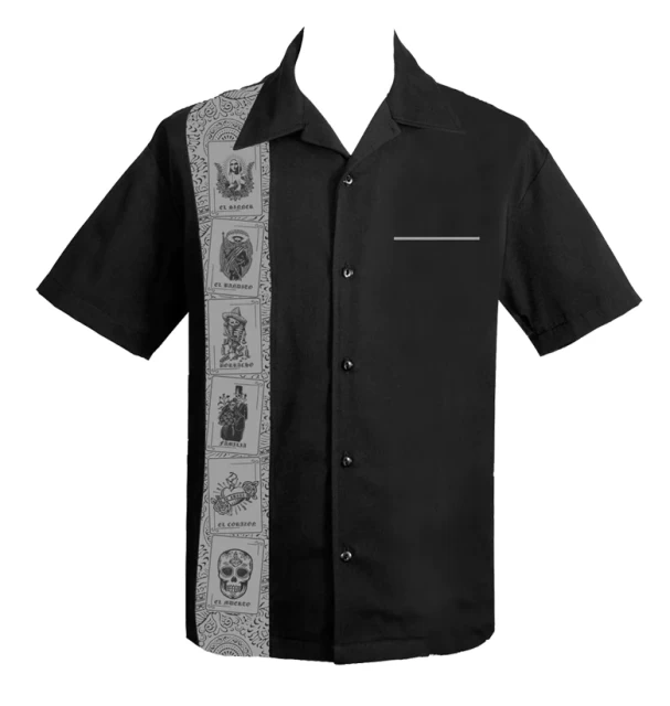 El Lottery Single Panel Menswear Shirt in Black and Silver