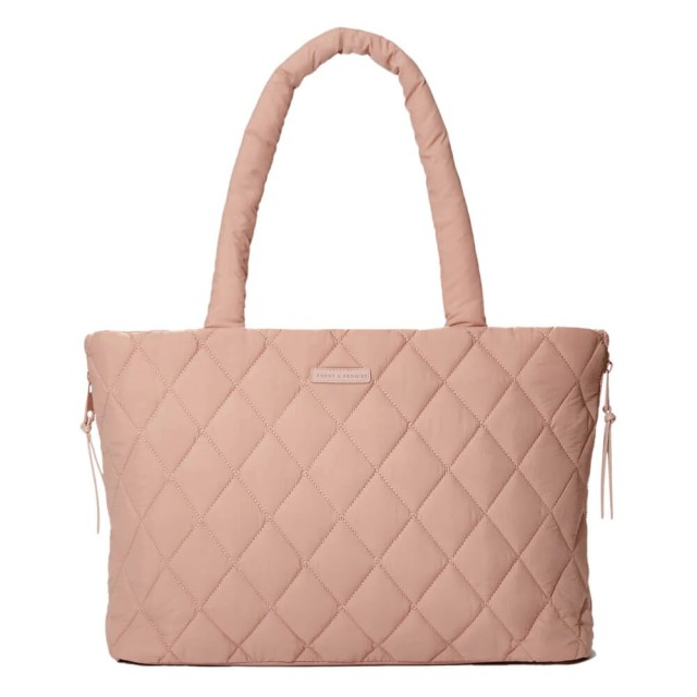 Large Soft Quilted Tote Bag With Laptop and Cup Holder