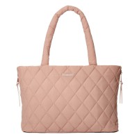 Large Soft Quilted Tote Bag With Laptop and Cup Holder