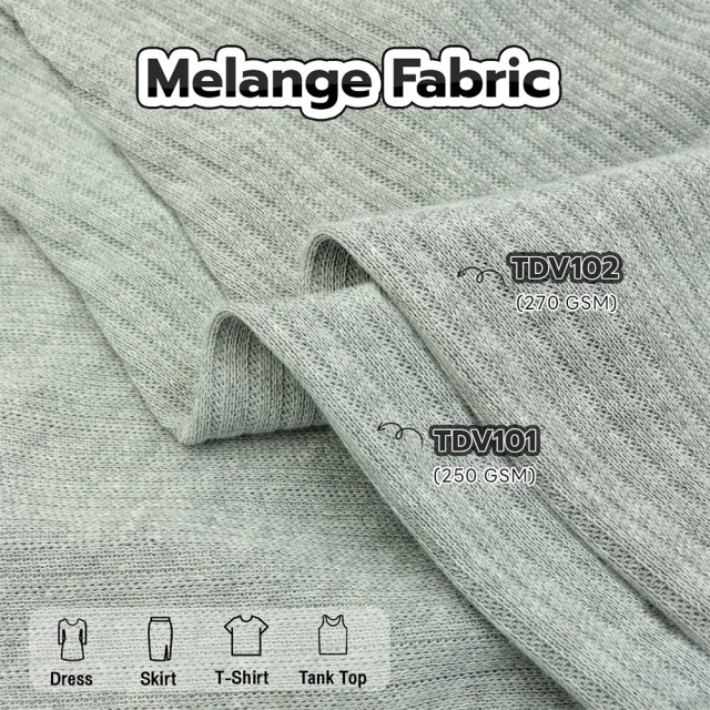 Rib Melange Knitted Fabric for Durable and Elastic Fashion Wear