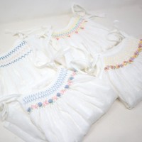 Charming Hand Embroidery Tie-Up Smocked Dress for Kids