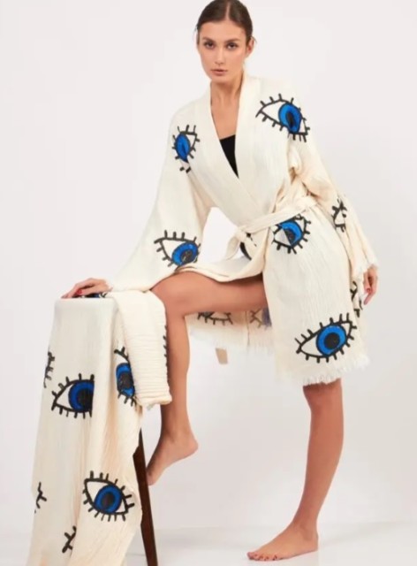 Eco Friendly Muslin Printed Bathrobe for B2B Wholesale