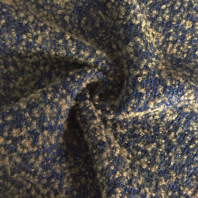 Wool Cotton Boucle Fabric for Stylish Coats and Apparel