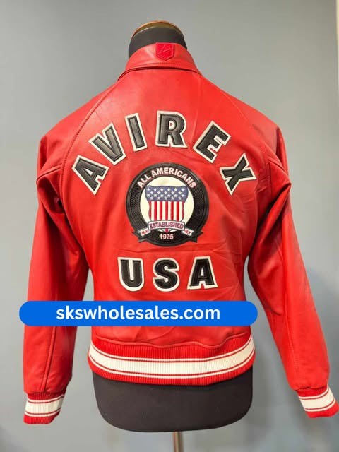 Men’s Avirex Leather Coats & Jackets Bulk - Premium Bomber Style by Avirex