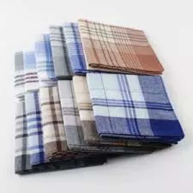 Handkerchief : 100% Cotton, Red, Black, White, Blue